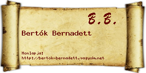 Bertók Bernadett névjegykártya