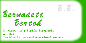 bernadett bertok business card